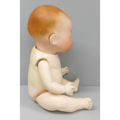 617 - An Armand Marseille bisque head doll, 351/22K, circa 1860-1900 with composition body
