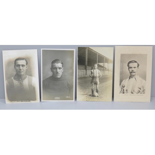 626 - Football postcards, Sheffield Wednesday pre-1939 players, RP Jack Brown by Furniss, Lewis Bedford 19... 