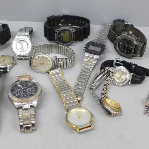 648 - Assorted manual wind and quartz wristwatches