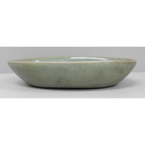 649 - An 18th Century Chinese celadon wash pen dish, 13.5cm