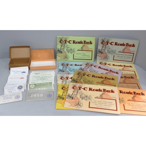 653 - C.T.C. membership cards from 1916 to 1976 and Route Books, no. 1-11, complete run