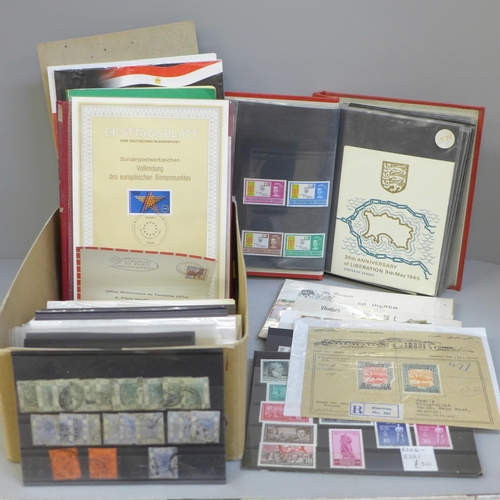 688 - Stamps; a box of stamps, covers, presentation packs, etc.