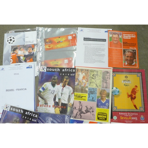 689 - Football, selection of programmes; Internationals, team sheets, events, media and press, Evening of ... 