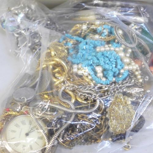 697 - A box of costume jewellery