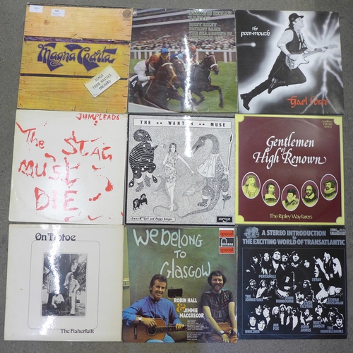 704 - Fifteen folk and folk rock LP records