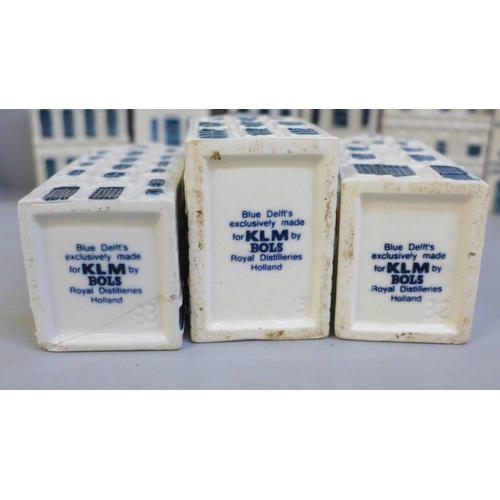 710 - A collection of KLM Bols Blue Delft decanters (23), two a/f **PLEASE NOTE THIS LOT IS NOT ELIGIBLE F... 