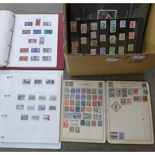 720 - Stamps; a box of stamps, covers, etc., loose and in albums