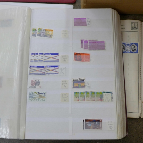 720 - Stamps; a box of stamps, covers, etc., loose and in albums