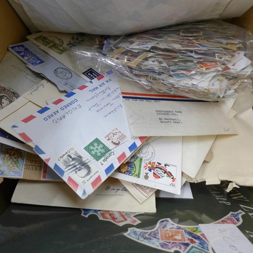 720 - Stamps; a box of stamps, covers, etc., loose and in albums