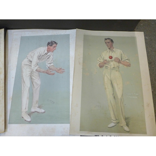 742 - Vanity Fair, all originals, cricket, Tom Hayward, Bosanquet, Oxford Cricket, Yorkshire, Monkey, Regg... 