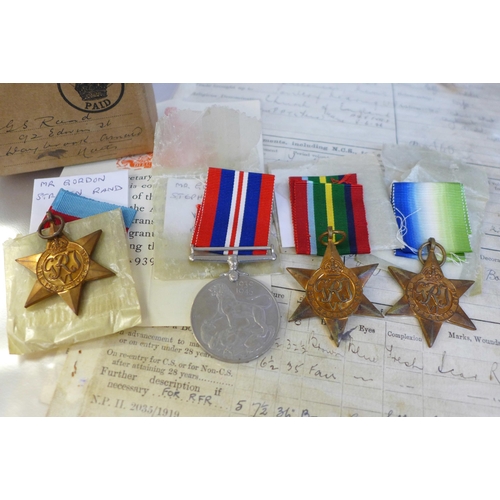 743 - Royal Navy; medals and comprehensive service history of Gordon S. Rand, including Reserve Long Servi... 