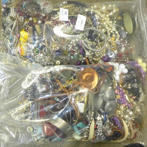 745 - Two bags of costume jewellery