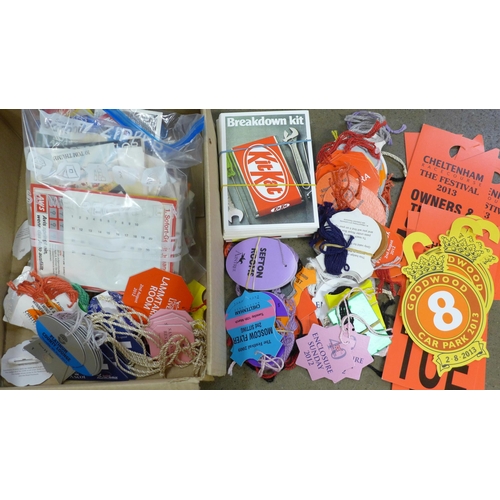 775 - A quantity of collectable VIP/Royal enclosure passes to various historical sporting events; Cheltenh... 