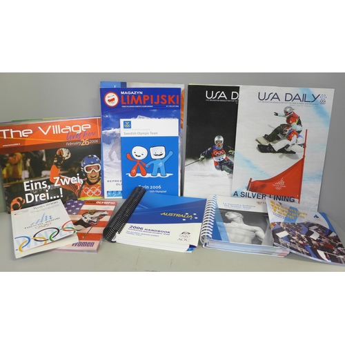 779 - Winter Olympics, Turin 2006, including Media Country Handbooks, Japan, Sweden, USA Women, Italy, Aus... 