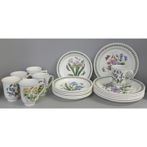 783 - A collection of Portmeirion Botanic Garden china, six large plates, six medium plates and six cups