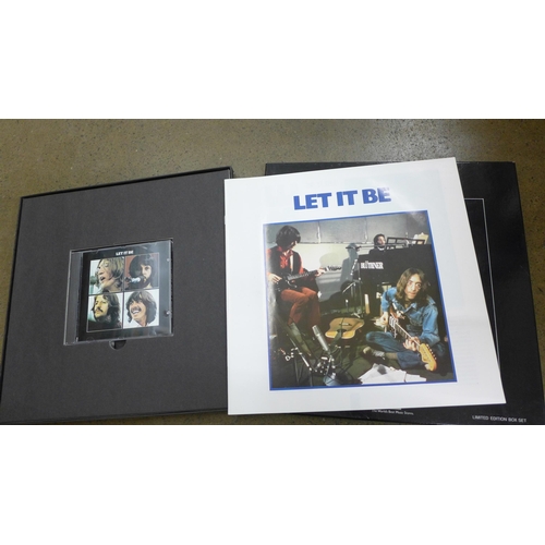 790F - The Beatles Ltd Edition HMV CD box set Let It Be, The White Album and Past Masters in a red record c... 