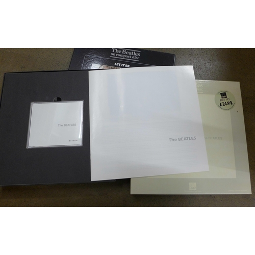 790F - The Beatles Ltd Edition HMV CD box set Let It Be, The White Album and Past Masters in a red record c... 