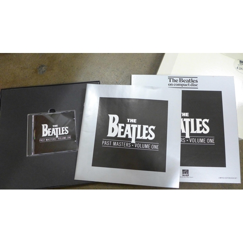 790F - The Beatles Ltd Edition HMV CD box set Let It Be, The White Album and Past Masters in a red record c... 