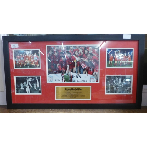 799 - Five Liverpool Football Club photographs celebrating five European Champions Winners, 1977, 1978, 19... 