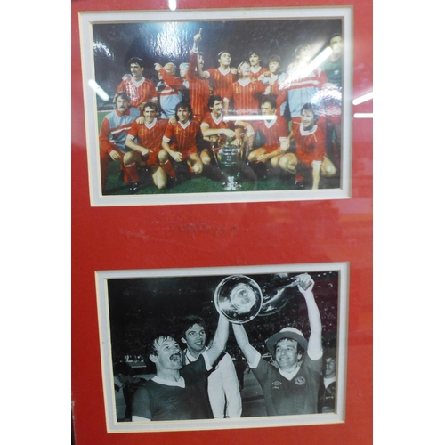 799 - Five Liverpool Football Club photographs celebrating five European Champions Winners, 1977, 1978, 19... 