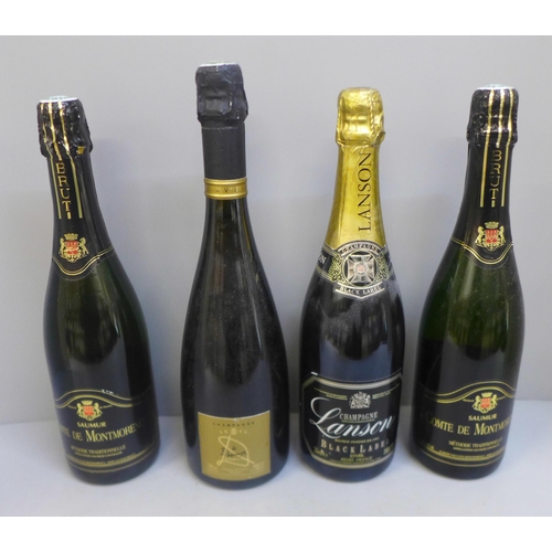 804 - Four bottles; two Champagne and two sparkling **PLEASE NOTE THIS LOT IS NOT ELIGIBLE FOR POSTING AND... 