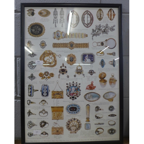 817 - An unusual framed colour poster, 30