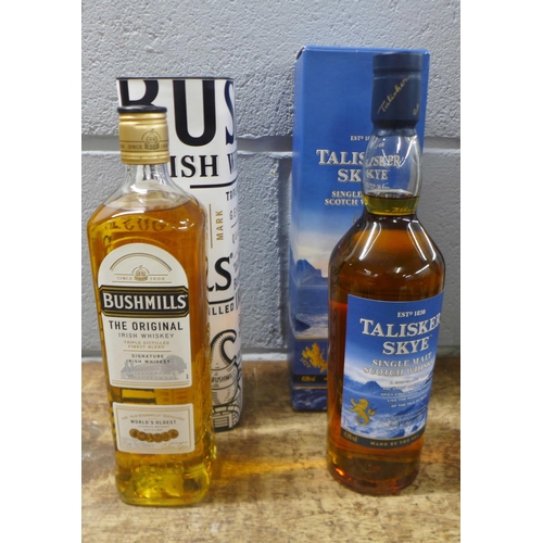 818 - Two bottles of whisky, Talisker Skye and Bushmills Irish Whiskey, boxed **PLEASE NOTE THIS LOT IS NO... 