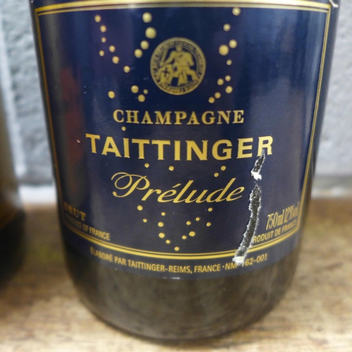 820 - A bottle of Taittinger Champagne Prélude and a bottle of Veuve Cliquot Ponsardin Champagne 1998 **PL... 