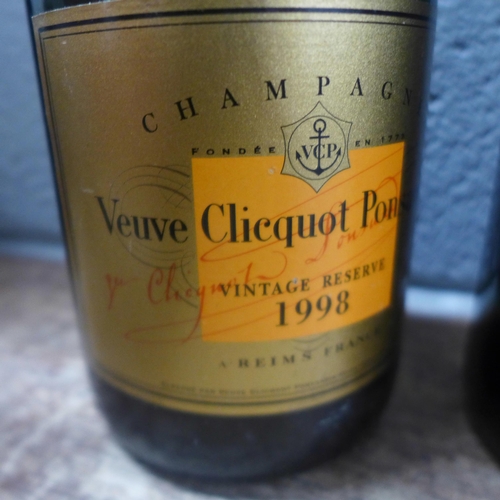 820 - A bottle of Taittinger Champagne Prélude and a bottle of Veuve Cliquot Ponsardin Champagne 1998 **PL... 