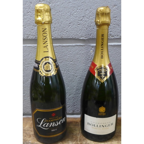 821 - A bottle of Lanson Champagne Black Label Brut and a bottle of Bollinger special cuvee Champagne **PL... 