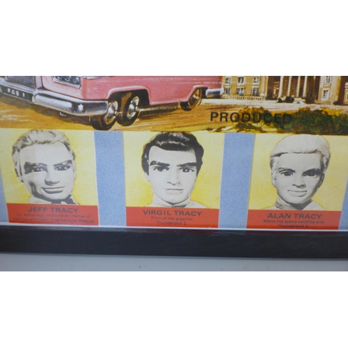 836 - A framed Thunderbirds Are Go promotional print of the 1966 David Lane movie, reproduction