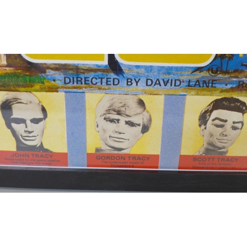 836 - A framed Thunderbirds Are Go promotional print of the 1966 David Lane movie, reproduction