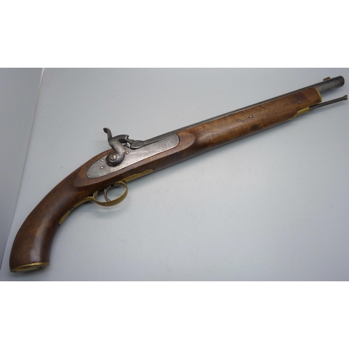 839 - A replica pin fire overcoat pistol