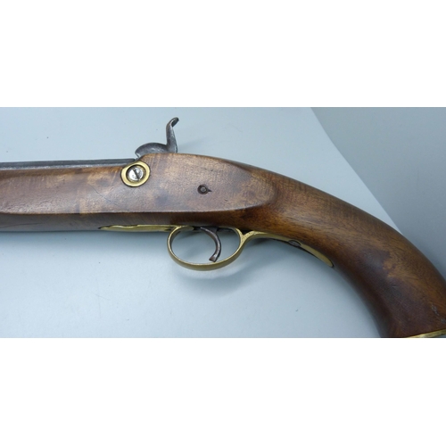 839 - A replica pin fire overcoat pistol