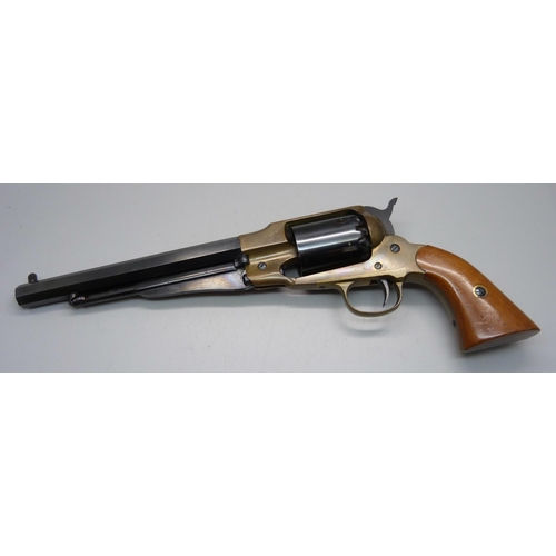 843 - A replica Remington pistol cap and ball type pistol