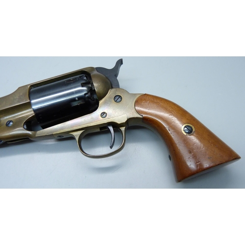 843 - A replica Remington pistol cap and ball type pistol