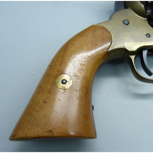 843 - A replica Remington pistol cap and ball type pistol