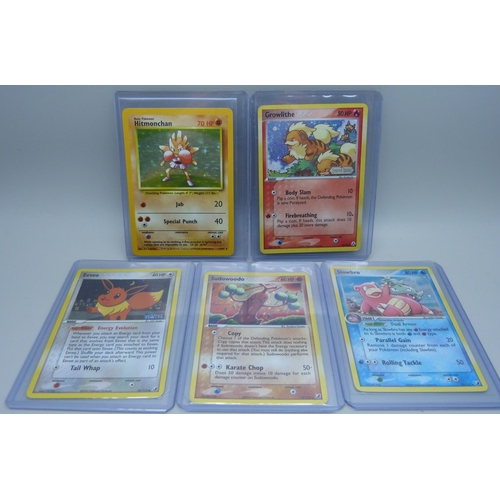 851 - Five vintage rare holographic Pokemon cards