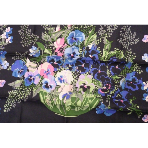 861 - A vintage Liberty of London pure silk scarf with pansy design, 22