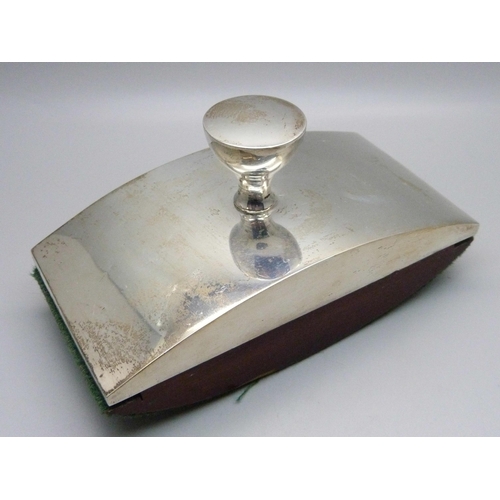 864 - A silver mounted blotter, Birmingham 1920, 16cm, marks on handle