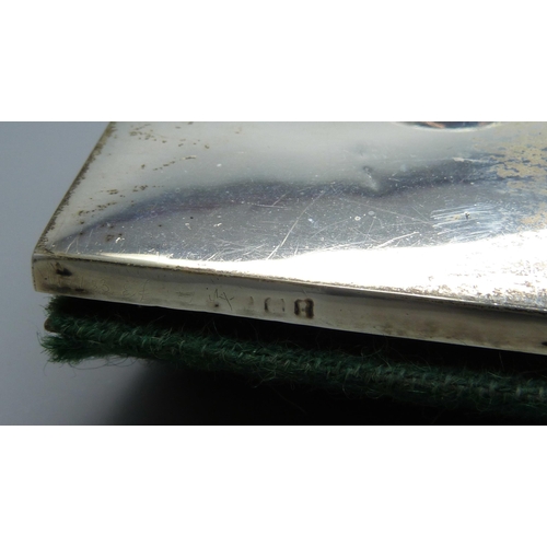 864 - A silver mounted blotter, Birmingham 1920, 16cm, marks on handle