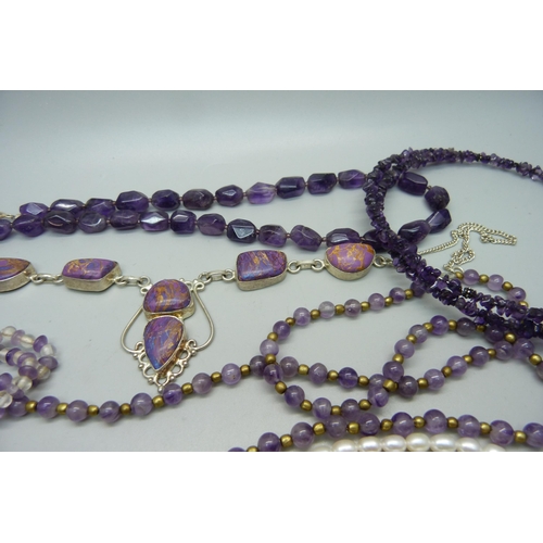 904 - A collection of mainly amethyst jewellery