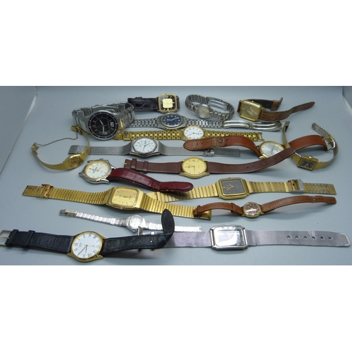 909 - A collection of wristwatches including Pulsar, Accurist, Seiko, Police, Citizen, etc.