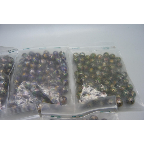 918 - 500 cloisonne vintage beads, for stringing