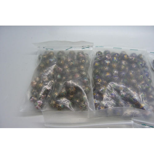 918 - 500 cloisonne vintage beads, for stringing