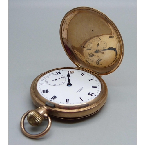938 - A 9ct gold full-hunter pocket watch, Selex, the dial marked W.H. May, Nottingham, the case hallmarke... 