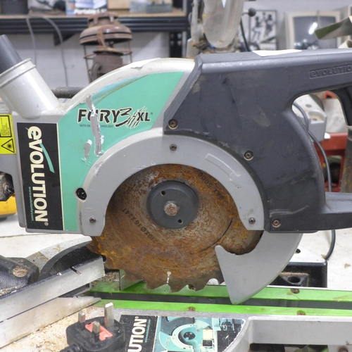 2012 - An Evolution Fury 3 XL tilting sliding compound mitre saw - W