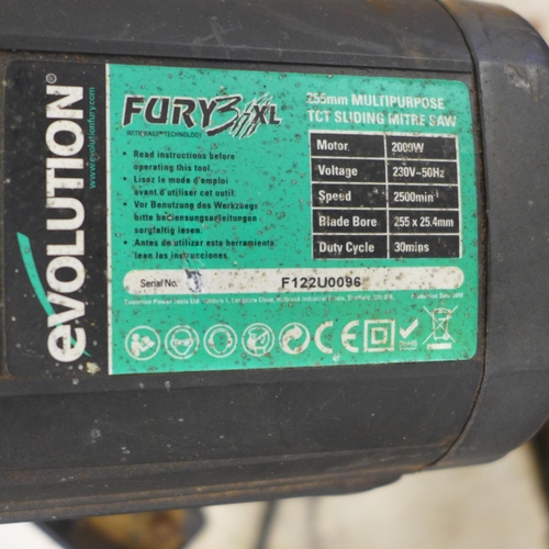 2012 - An Evolution Fury 3 XL tilting sliding compound mitre saw - W