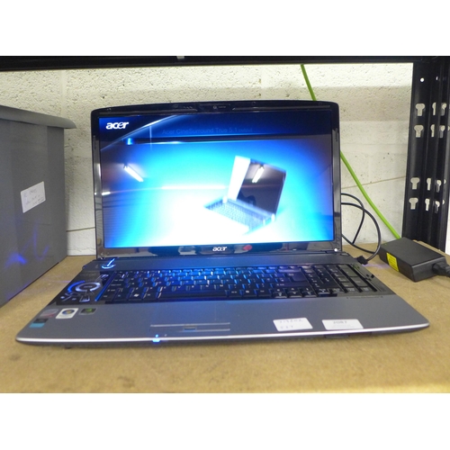 2087 - An Acer Aspire 8920 laptop computer - Windows Vista, Intel Centrino Duo 200 GHZ, NVidia Geforce 9500... 