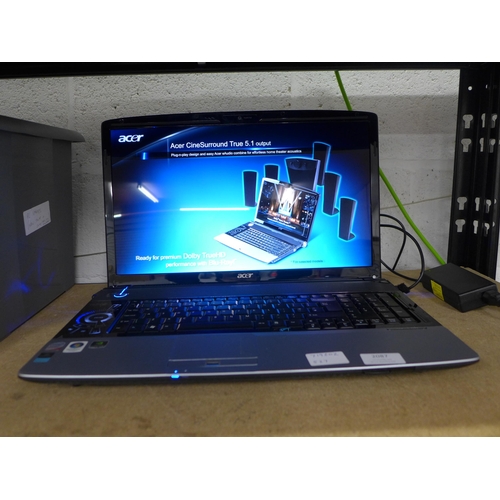 2087 - An Acer Aspire 8920 laptop computer - Windows Vista, Intel Centrino Duo 200 GHZ, NVidia Geforce 9500... 